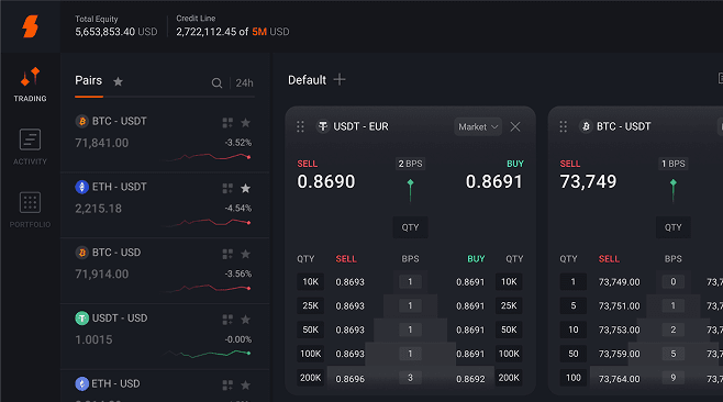 SCRYPT trading interface