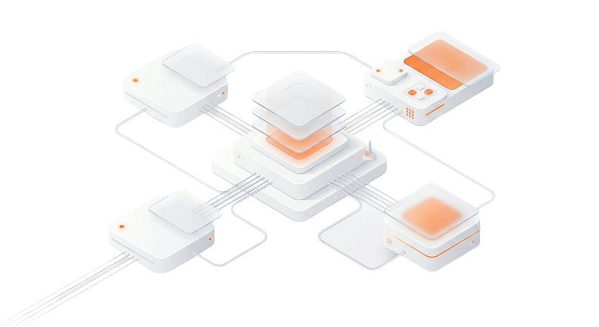 Isometric digital asset desk illustration