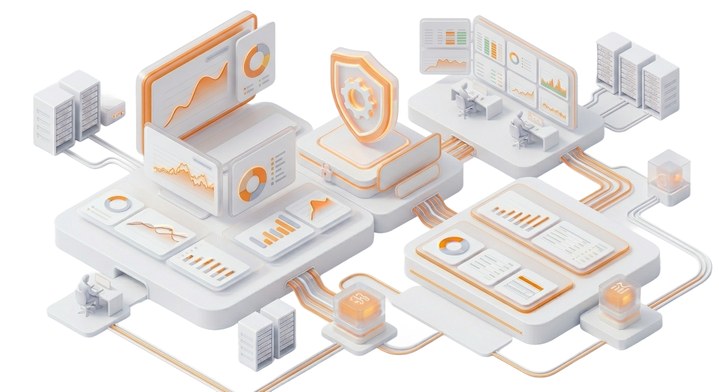 Isometric platform infrastructure illustration